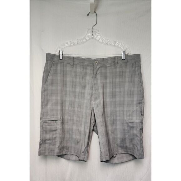 Greg Norman Men's Tasso Elba Tech Plaid Golf Shorts Size 40 Color Gray - Picture 2 of 9